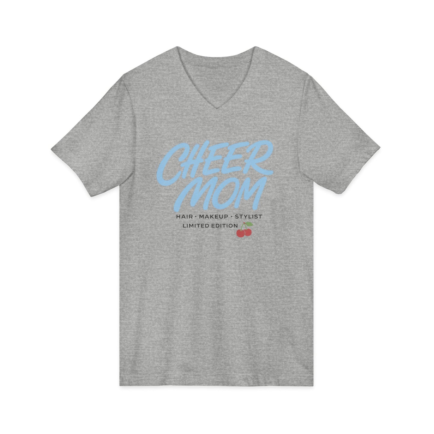Cheer mom Jersey Short Sleeve V-Neck Tee