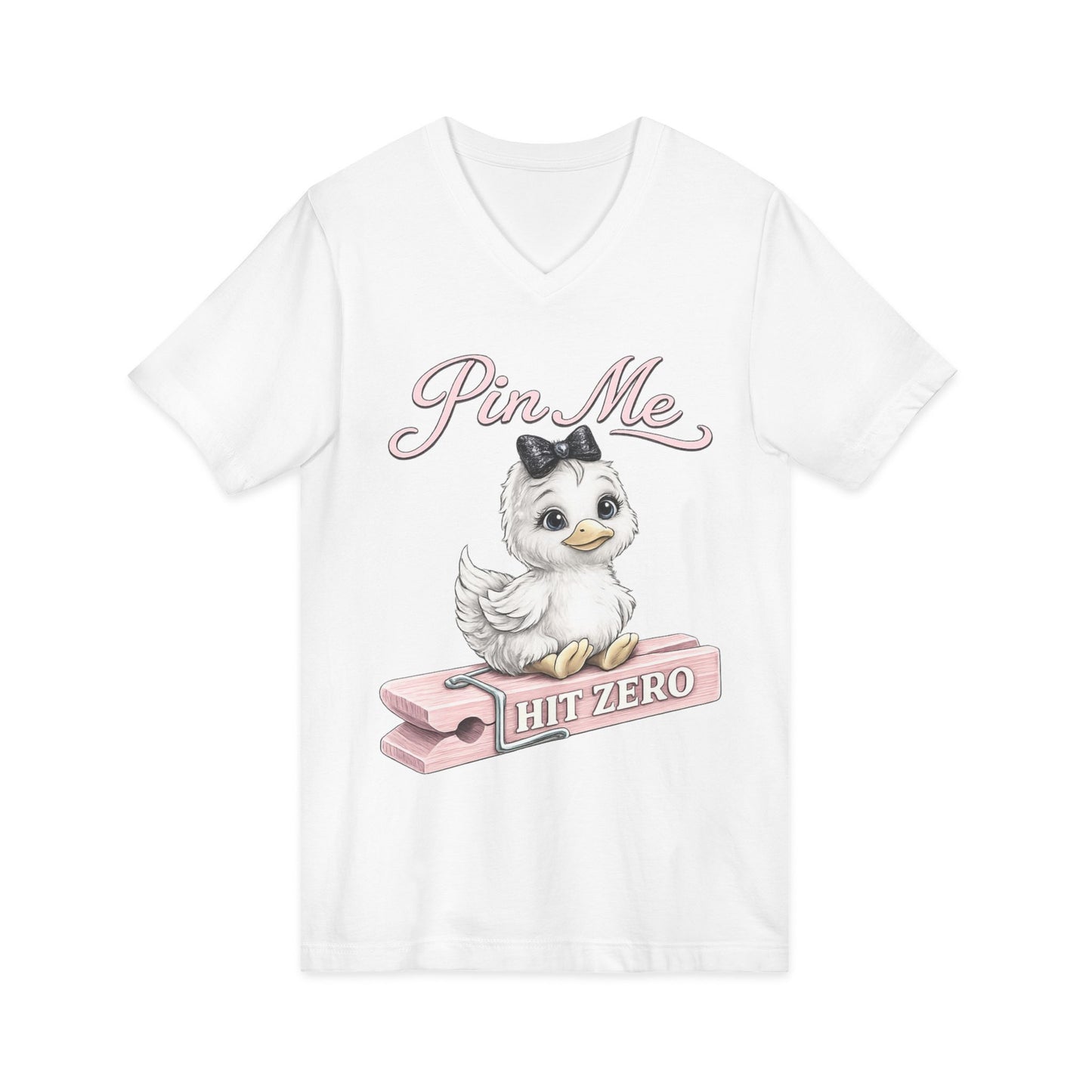 Pin me Jersey Short Sleeve V-Neck Tee