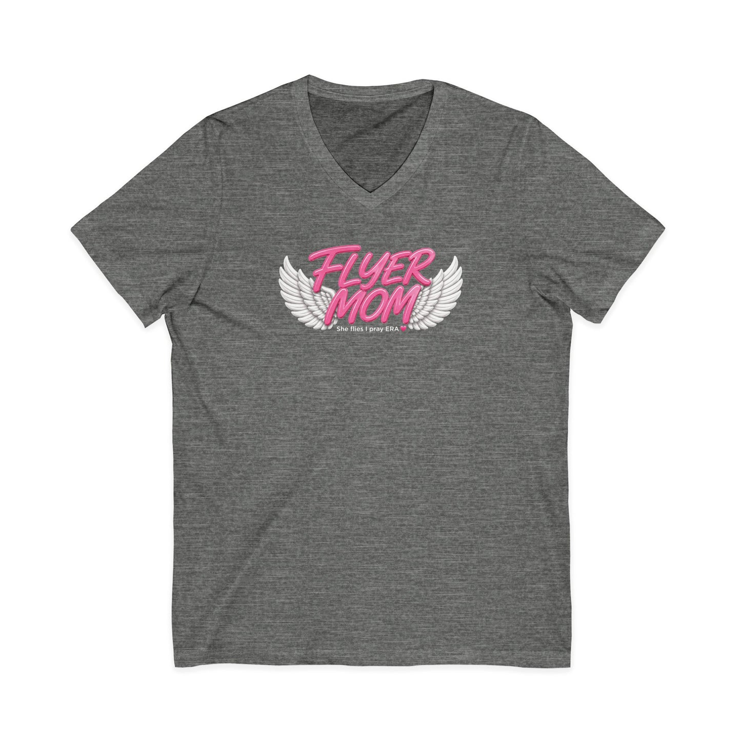 Flyer mom Jersey Short Sleeve V-Neck Tee