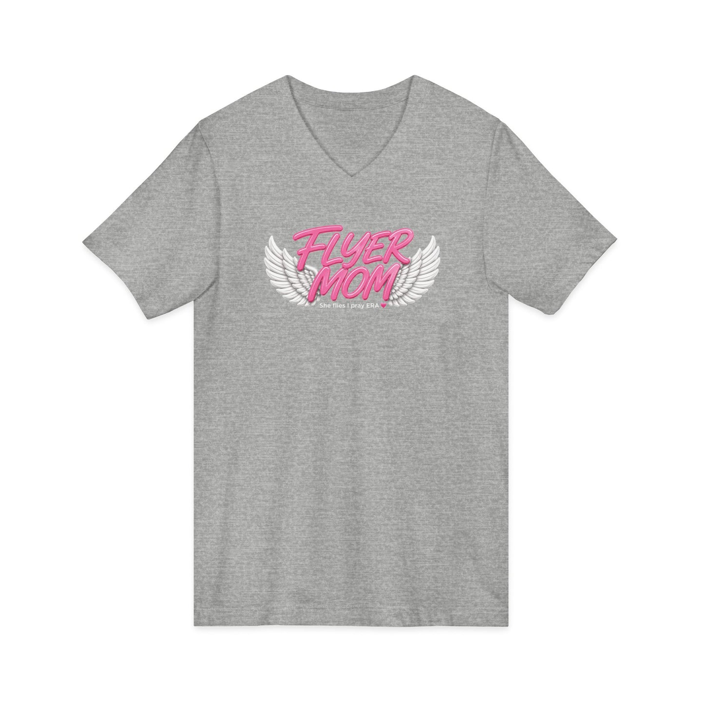 Flyer mom Jersey Short Sleeve V-Neck Tee
