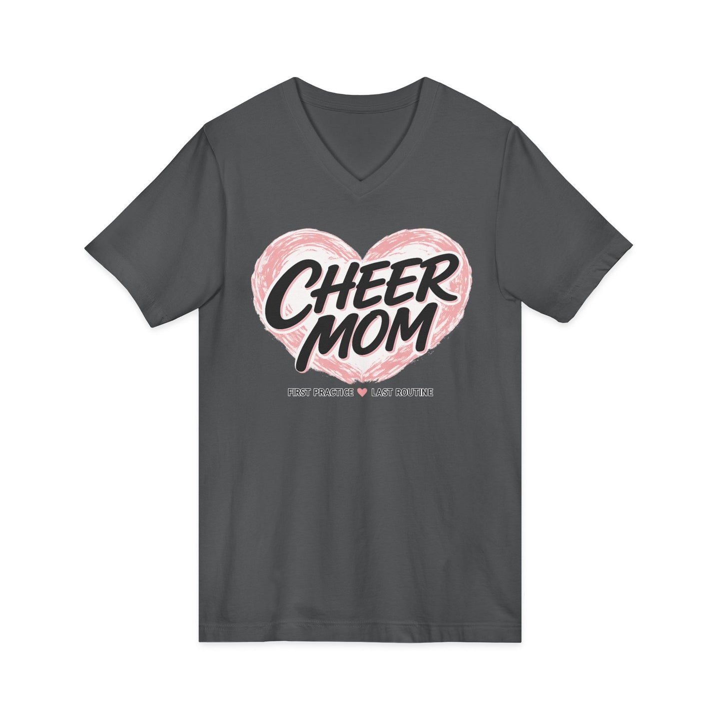 Cheer mom Jersey Short Sleeve V-Neck Tee