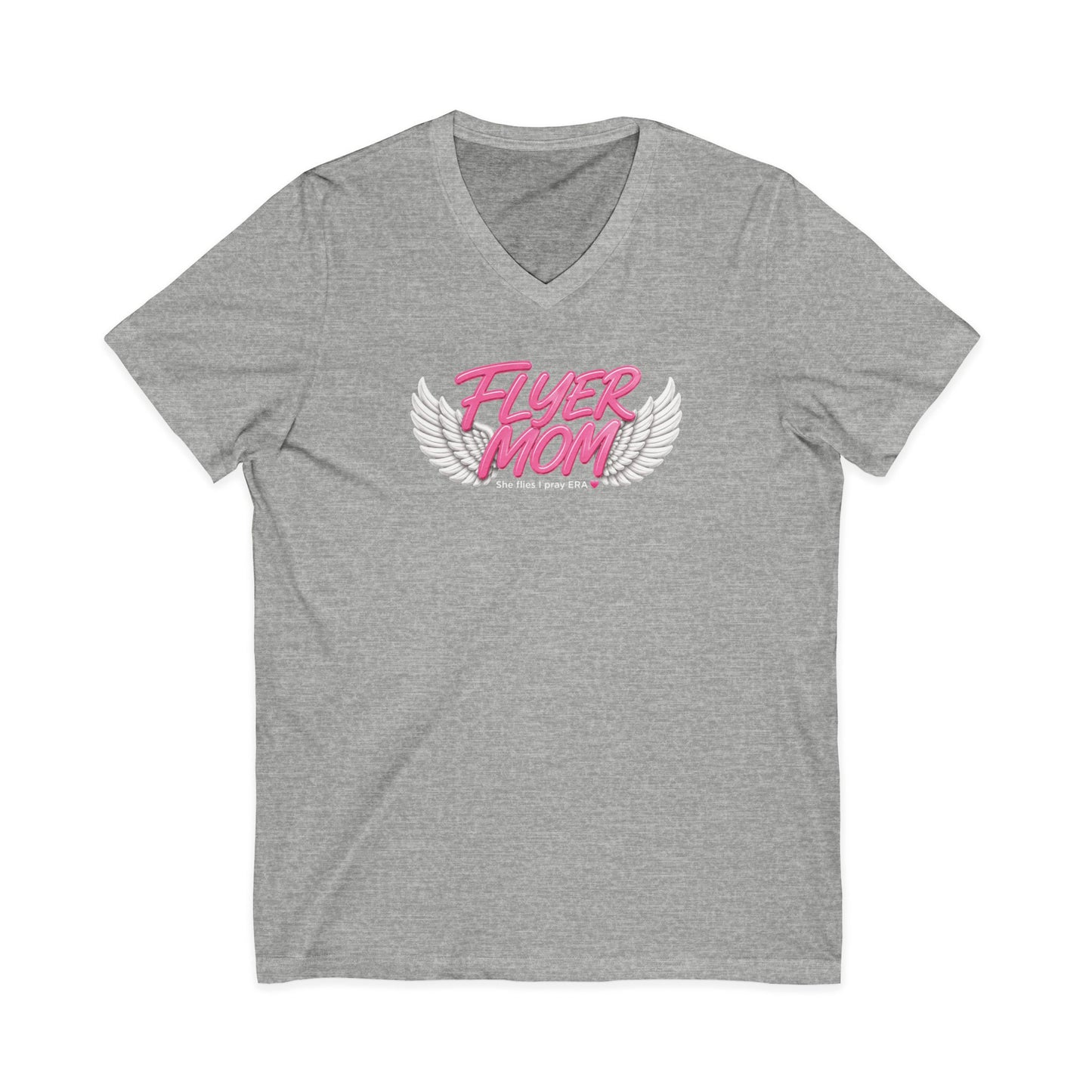 Flyer mom Jersey Short Sleeve V-Neck Tee