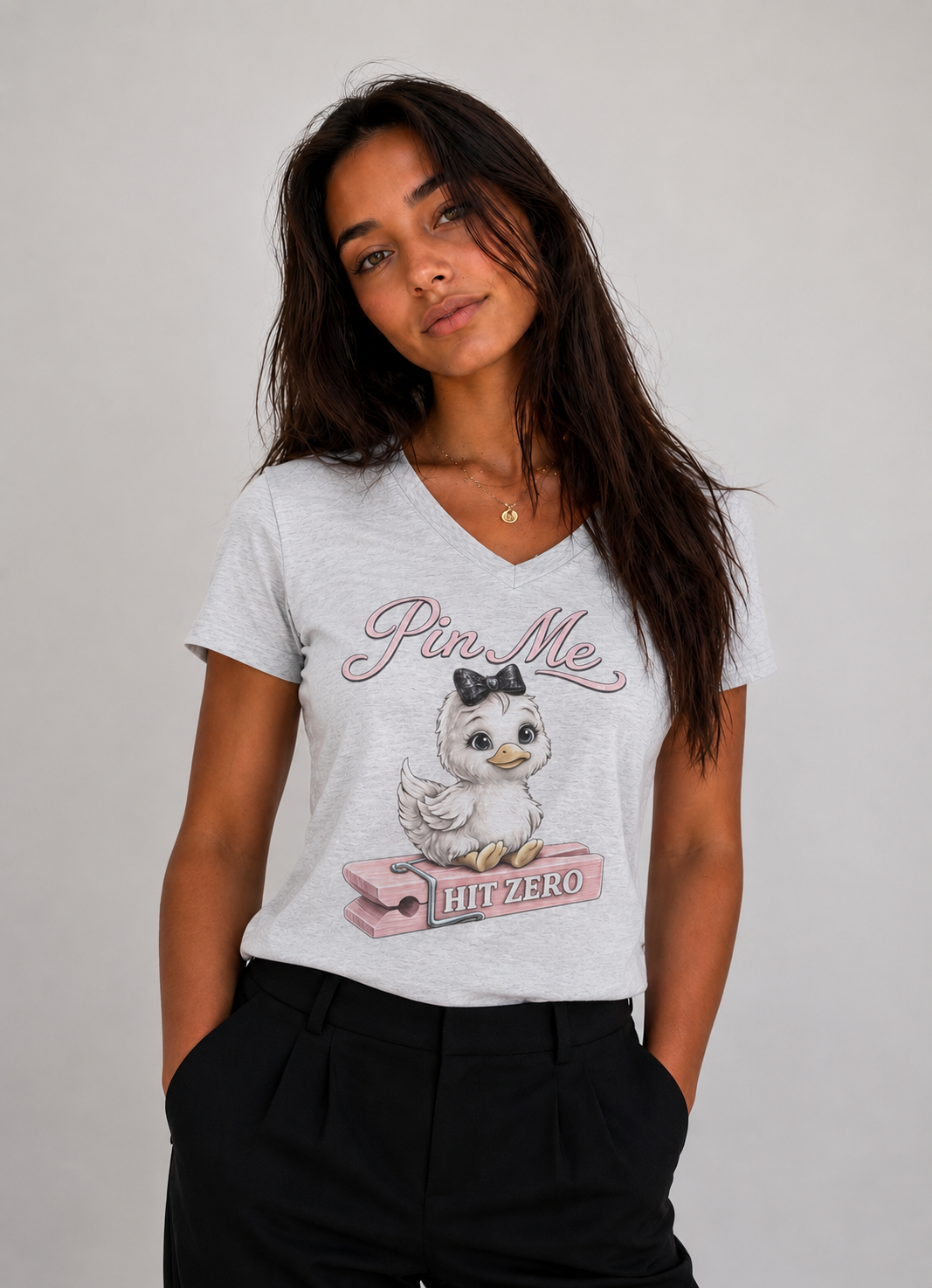 Pin me Jersey Short Sleeve V-Neck Tee