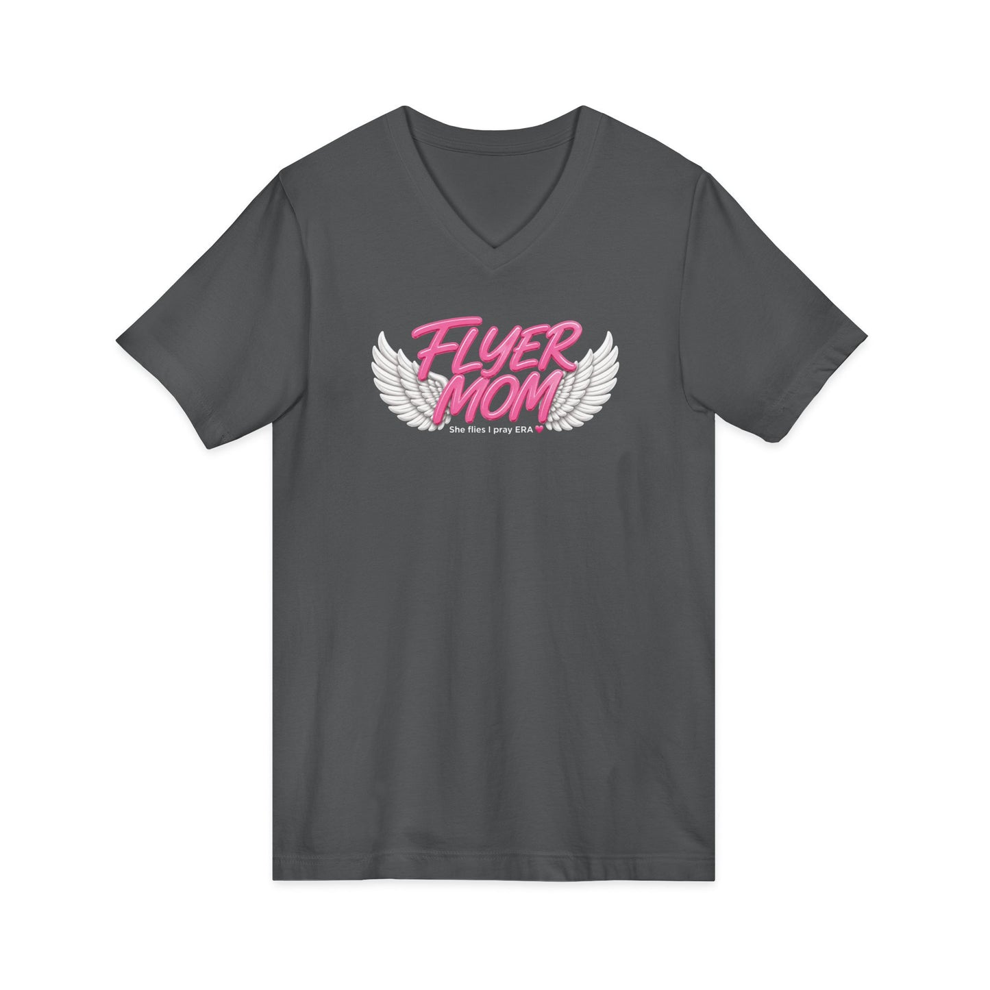 Flyer mom Jersey Short Sleeve V-Neck Tee