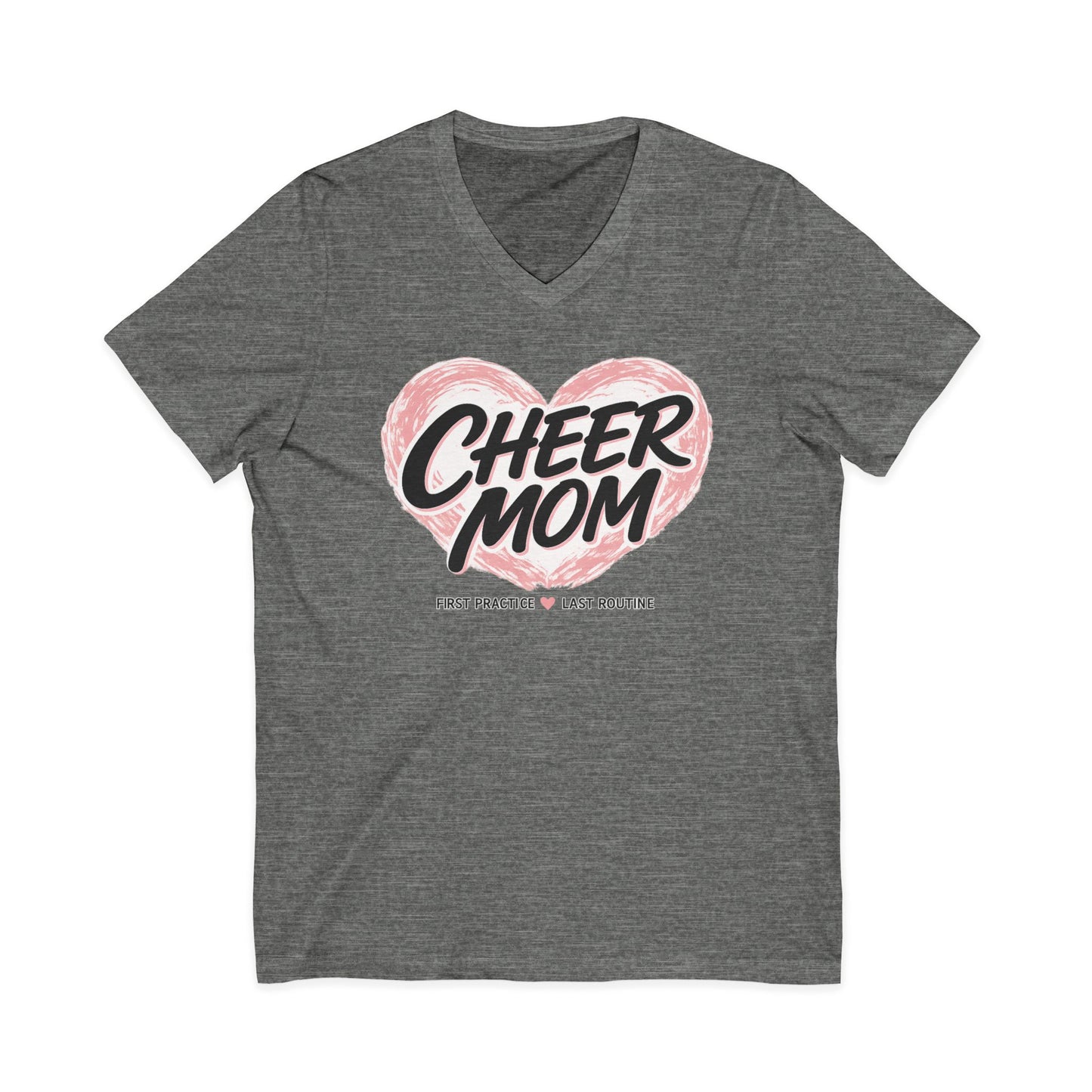 Cheer mom Jersey Short Sleeve V-Neck Tee