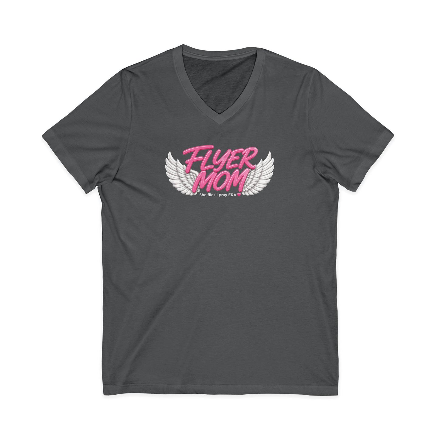 Flyer mom Jersey Short Sleeve V-Neck Tee