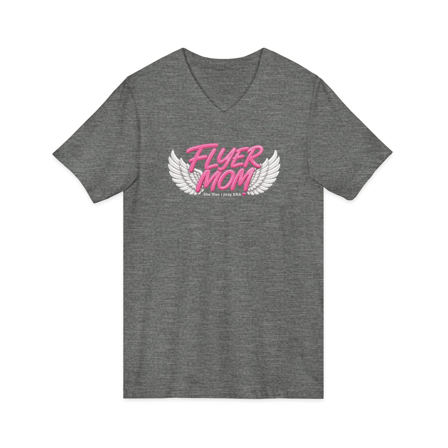 Flyer mom Jersey Short Sleeve V-Neck Tee