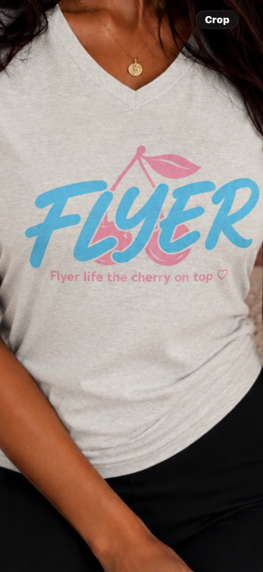 Flyer cherry on top Jersey Short Sleeve V-Neck Tee