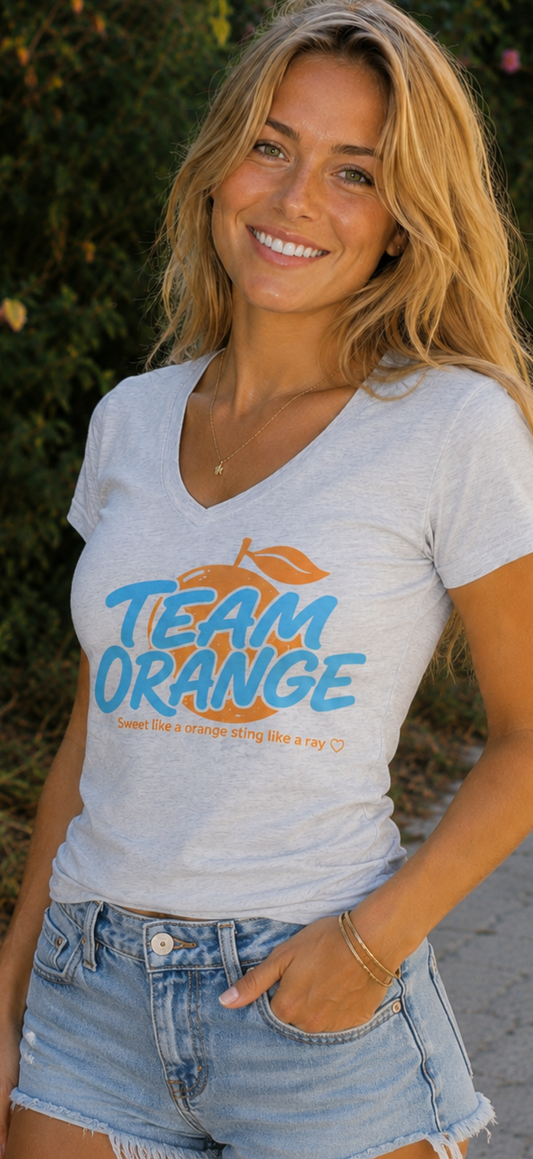 Tribute team orange Jersey Short Sleeve V-Neck Tee